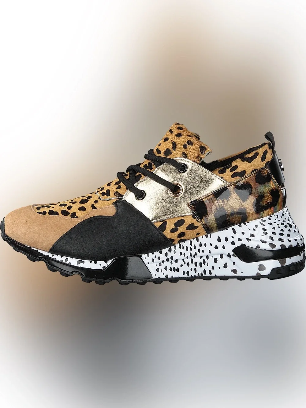 Steve Madden CLIFF ANIMAL Leopard Print Metallic Accent Sneaker - Women’s Size 7
